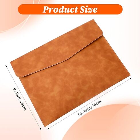 Leather Folder, Leather Envelope Document Folder A4 Flie Holder for Documents Letters Envelopes Waterproof Portfolio Brown PU Envelope Case with Snap Closure for Receipt Contract Paper Bills in Saudi Arabia