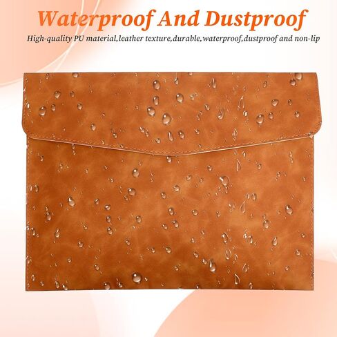 Leather Folder, Leather Envelope Document Folder A4 Flie Holder for Documents Letters Envelopes Waterproof Portfolio Brown PU Envelope Case with Snap Closure for Receipt Contract Paper Bills in Saudi Arabia