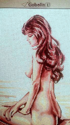 Needlepoint Painted Canvas Tapestry Gobbelin - شابة. 24 "x30" 10.514 بواسطة Gobelinl in Saudi Arabia
