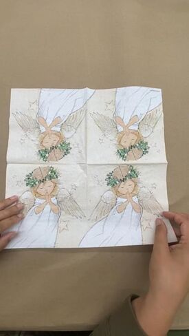 Set of 2 Individual Decoupage Paper Party Napkin Angel Girl Praying Pray Watercolor Decor Luncheon Napkins for a Birthday Holiday, Wedding, Cocktail Party in Saudi Arabia