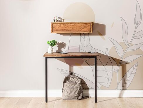 Walnut Cord Box, Storage Shelf and Cord Organizer, Wooden Cord Box for Wall, Floating Cable Box Shelf (L30 x W 9 x H 9 inches) in Saudi Arabia