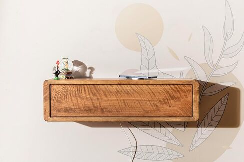 Walnut Cord Box, Storage Shelf and Cord Organizer, Wooden Cord Box for Wall, Floating Cable Box Shelf (L30 x W 9 x H 9 inches) in Saudi Arabia