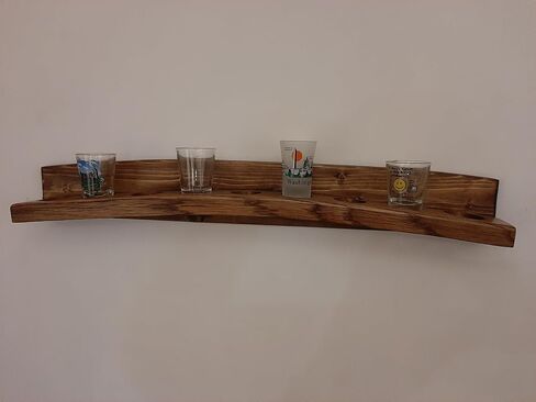 Whiskey Barrel Stave Wall Mount 9 Shot Glass Display in Saudi Arabia