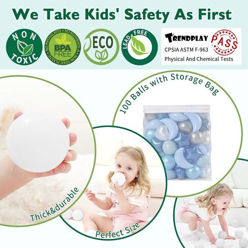TRENDPLAY Star Ball Pit Balls Set: Vibrant Mix of Shapes - 50 100 200 500 Mix Stars Moon Shapes for Kids, Perfect for Parties, Playtime in Saudi Arabia
