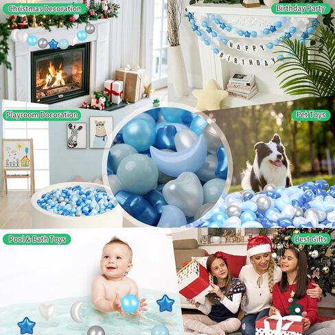 TRENDPLAY Star Ball Pit Balls Set: Vibrant Mix of Shapes - 50 100 200 500 Mix Stars Moon Shapes for Kids, Perfect for Parties, Playtime in Saudi Arabia