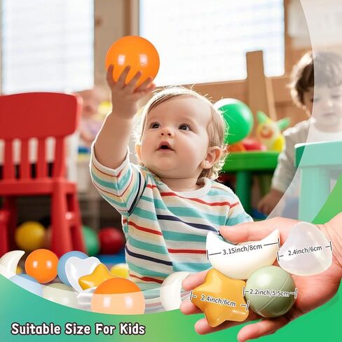 TRENDPLAY Star Ball Pit Balls Set: Vibrant Mix of Shapes - 50 100 200 500 Mix Stars Moon Shapes for Kids, Perfect for Parties, Playtime in Saudi Arabia