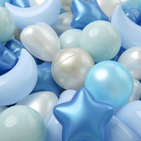 TRENDPLAY Star Ball Pit Balls Set: Vibrant Mix of Shapes - 50 100 200 500 Mix Stars Moon Shapes for Kids, Perfect for Parties, Playtime in Saudi Arabia
