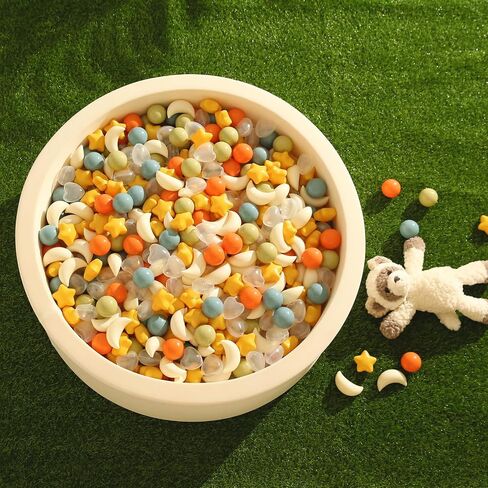 TRENDPLAY Star Ball Pit Balls Set: Vibrant Mix of Shapes - 50 100 200 500 Mix Stars Moon Shapes for Kids, Perfect for Parties, Playtime in Saudi Arabia