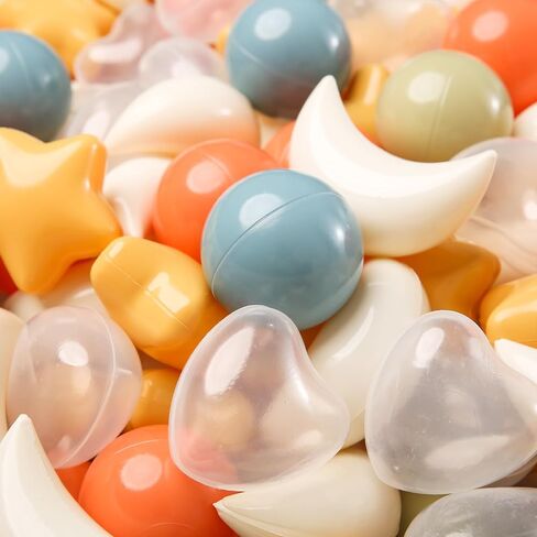 TRENDPLAY Star Ball Pit Balls Set: Vibrant Mix of Shapes - 50 100 200 500 Mix Stars Moon Shapes for Kids, Perfect for Parties, Playtime in Saudi Arabia