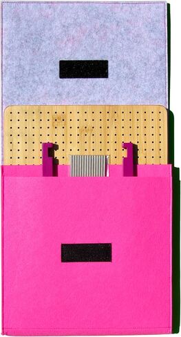 PANEDEBA 11" Bamboo Crochet Blocking Board with Pegs/Pins (16pcs), Granny Square Blocking Boards for Crochet Projects with Vibrant Fuchsia Edges, Adjustable Sticks, Convenient Felt Bag in Saudi Arabia