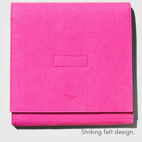PANEDEBA 11" Bamboo Crochet Blocking Board with Pegs/Pins (16pcs), Granny Square Blocking Boards for Crochet Projects with Vibrant Fuchsia Edges, Adjustable Sticks, Convenient Felt Bag in Saudi Arabia