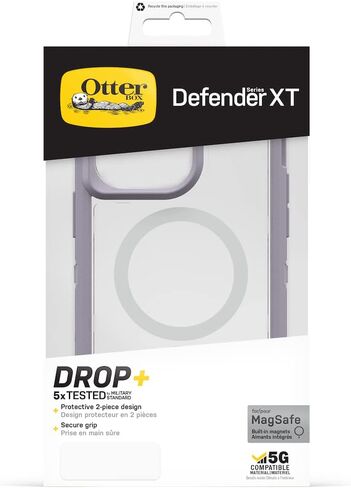 حافظة شفافة لهاتف Apple iPhone 14 / iPhone 13 Defender Series XT من OTTERBOX مع MagSafe - كريستال أسود (77-90062)، حماية من السقوط بمعايير عسكرية 5X in Saudi Arabia