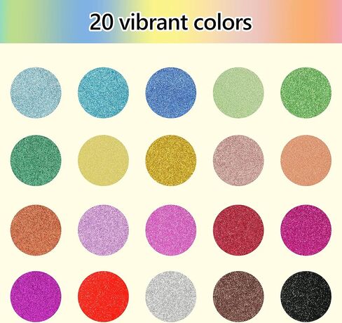 Simetufy Glitter Cardstock, 40 Sheets in 20 Colors, Premium Cardstock for Cricut, Crafts and DIY Projects, Sparkly Paper for Card Making, 250 GSM in Saudi Arabia
