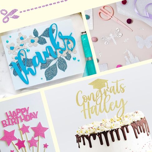 Simetufy Glitter Cardstock, 40 Sheets in 20 Colors, Premium Cardstock for Cricut, Crafts and DIY Projects, Sparkly Paper for Card Making, 250 GSM in Saudi Arabia