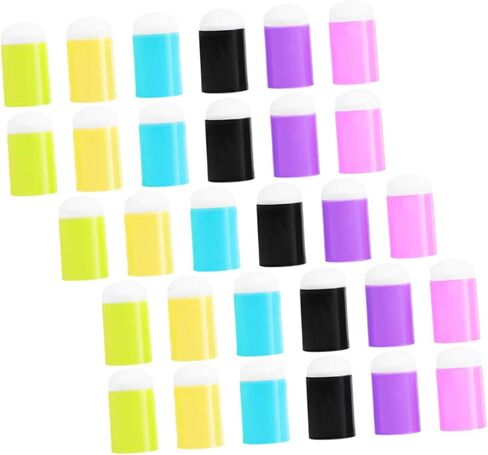 Supvox 30pcs ملونة اللوحة إصبع الإسفنجة Daubers أغطية إصبع الجرافيتي للحرف DIY سهلة تنظيف أدوات الرسم المحمولة in Kuwait