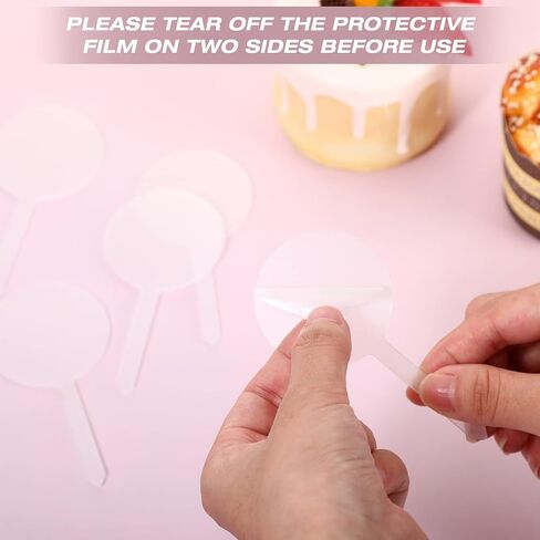 30 Pack 2 Inch Circle Acrylic Cupcake Toppers, DIY Clear Round Blank Cake Personalized Cupcake Topper with Sticks for Birthday Party, Wedding, Engagement, Baby Shower Cake Decoration in Saudi Arabia