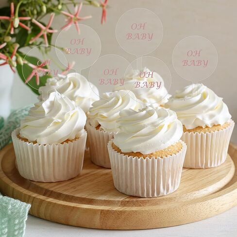 30 Pack 2 Inch Circle Acrylic Cupcake Toppers, DIY Clear Round Blank Cake Personalized Cupcake Topper with Sticks for Birthday Party, Wedding, Engagement, Baby Shower Cake Decoration in Saudi Arabia