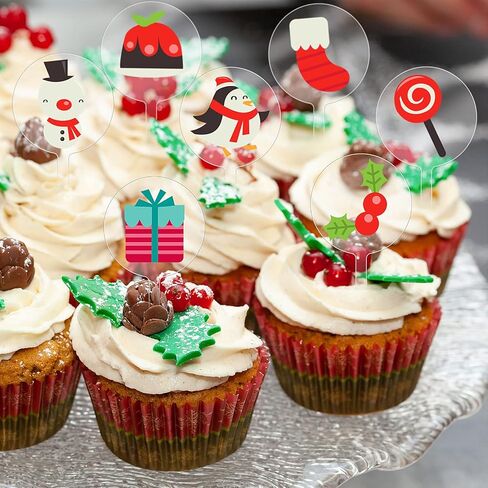 30 Pack 2 Inch Circle Acrylic Cupcake Toppers, DIY Clear Round Blank Cake Personalized Cupcake Topper with Sticks for Birthday Party, Wedding, Engagement, Baby Shower Cake Decoration in Saudi Arabia