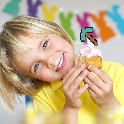 Birthday Cupcake Toppers Set,24pcs Party Supplies for Kids Boys Video Game Birthday Cake Decorations in Saudi Arabia
