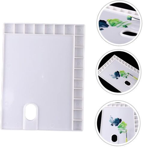Doitool 3pcs صواني خلط الطلاء البلاستيكي مع لوحات خلط الألوان للألوان المائية ولوحة خفيفة الوزن للفنانين وصبي فتاة DIY in Saudi Arabia