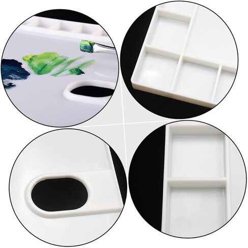 Doitool 3pcs صواني خلط الطلاء البلاستيكي مع لوحات خلط الألوان للألوان المائية ولوحة خفيفة الوزن للفنانين وصبي فتاة DIY in Saudi Arabia