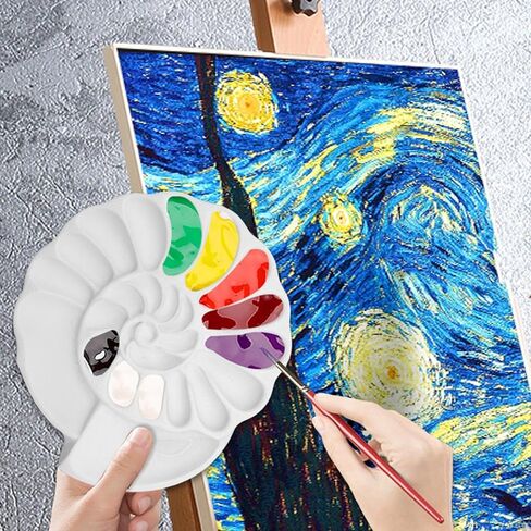 لوحة لوحة خلط طبق زهرة شكل فنان صينية الطلاء للاكريليك مائي زيت الدهانات 5.87x5.24x0.55 بوصة in Kuwait