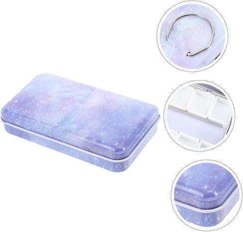 jojofuny DIY Watercolor Iron Palette Box Portable 3-Fold Paint Mixing Tray for Artists Empty Travel Watercolor Box Without Dividers in Saudi Arabia