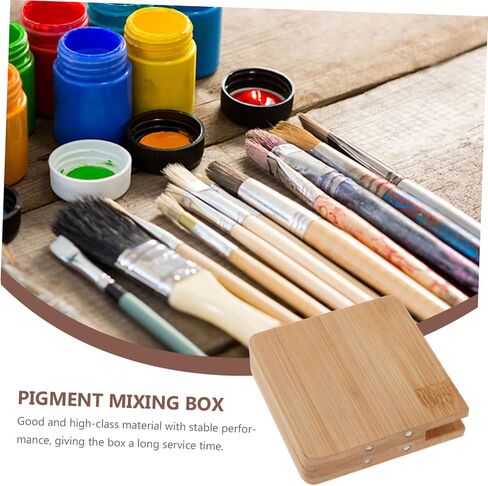 Artibetter 15Grid Wooden Watercolor Palette Compartment Mixing Case Plantable Plan in Saudi Arabia
