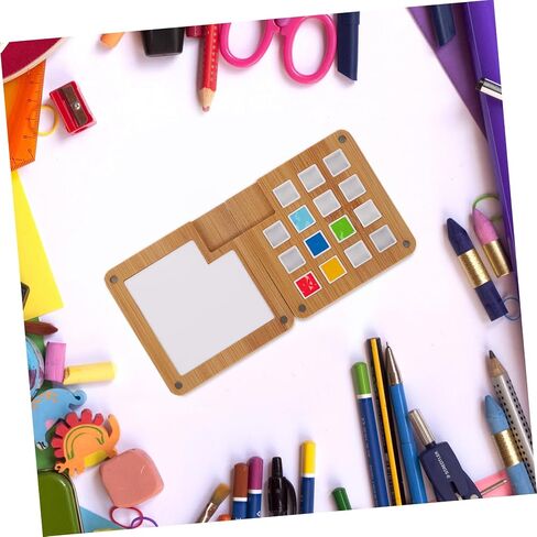 Artibetter 15Grid Wooden Watercolor Palette Compartment Mixing Case Plantable Plan in Saudi Arabia