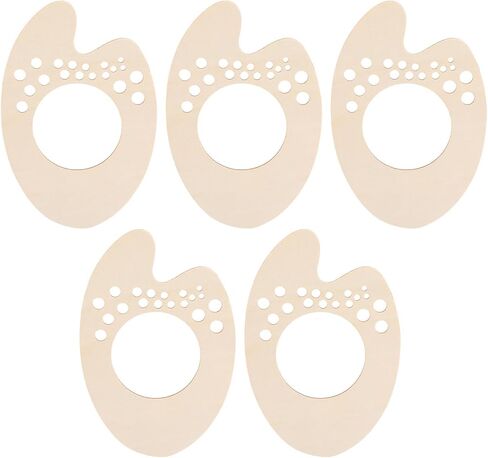 Wooden Paint Palette with Thumb Holder, Oval Artist Paint Mixing Tray with 20 Brush Holes and Pencil Storage, 4.13x4.25x4.33 Inch Painting Tool for Children and Artists in Kuwait