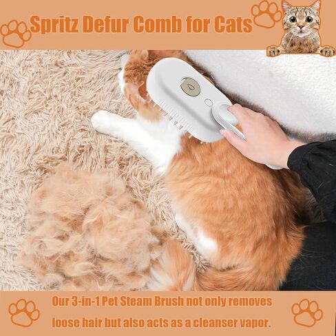 فرشاة البخار القط للسكان ، 4 في 1 فرشاة بخار قابلة للشحن للقطط والكلاب ، مشط Defur Spritz للقطط ، ومضادة للتنظيف ، والتخلص والتمشيط in Saudi Arabia