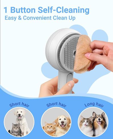Cat Steam Brush, Cat and Dog Steam Brush, for Shedding with Release Button, 2 Speed Adjustable Spray USB Rechargeable Pet Grooming Supplies, for Dogs and Cats Pet Hair in Saudi Arabia