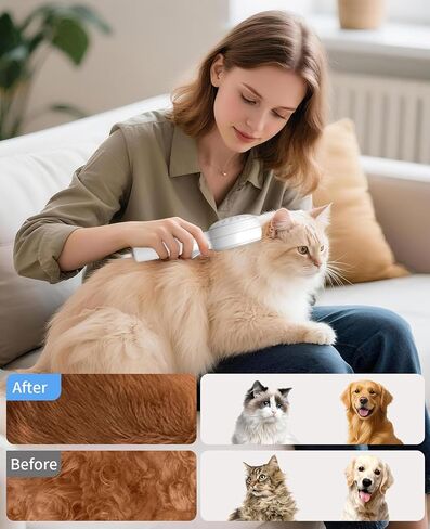 Cat Steam Brush, Cat and Dog Steam Brush, for Shedding with Release Button, 2 Speed Adjustable Spray USB Rechargeable Pet Grooming Supplies, for Dogs and Cats Pet Hair in Saudi Arabia