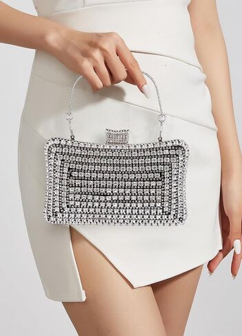 Naimo Womens Luxury Rhinestone Crystal Clutch Purse Bling Diamond Evening Bag Handbag for Wedding Party Prom in Kuwait