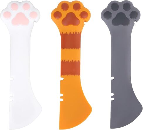 3 PCS Dog Cat Food Spoon ، ملعقة Paw Paw لطيفة للطعام الرطب Can Silicone Can Feener متعددة الوظائف ملعقة ملاعق ملاعق ملاعق للقطط (أبيض ، برتقالي وغرمي داكن) in Saudi Arabia