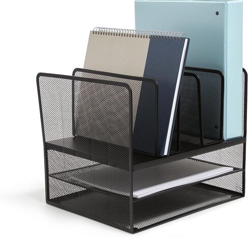 Tru Red Staples TR57537-CC 7 Compartment Wire Mesh Organizer ، Matte BK in Kuwait