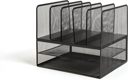 Tru Red Staples TR57537-CC 7 Compartment Wire Mesh Organizer ، Matte BK in Kuwait
