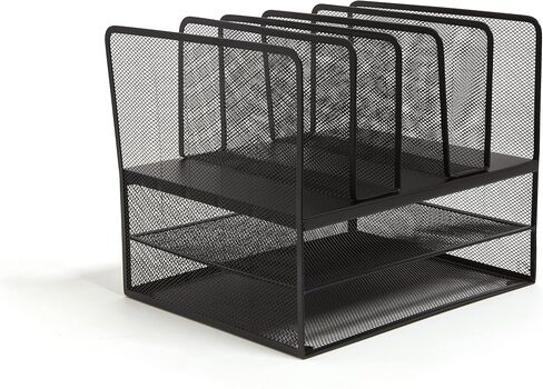 Tru Red Staples TR57537-CC 7 Compartment Wire Mesh Organizer ، Matte BK in Kuwait