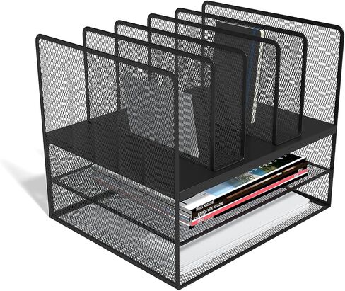 Tru Red Staples TR57537-CC 7 Compartment Wire Mesh Organizer ، Matte BK in Kuwait