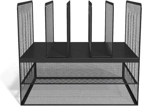 Tru Red Staples TR57537-CC 7 Compartment Wire Mesh Organizer ، Matte BK in Kuwait