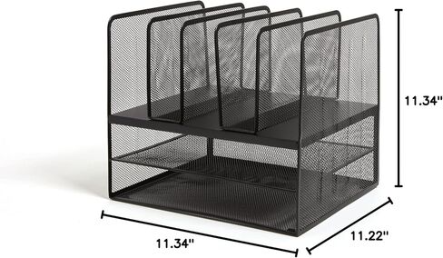 Tru Red Staples TR57537-CC 7 Compartment Wire Mesh Organizer ، Matte BK in Kuwait