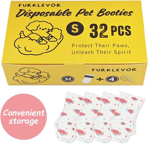 الجوارب الكلاب التي يمكن التخلص منها للكلاب والقطط ، 32pcs الجوارب الحيوانات الأليفة مقاومة للماء وتنفس مع ضمادة قابلة للتعديل ، واقي الجوارب PAW للكلاب الصغيرة الكبيرة المتوسطة (صغيرة ، عرض PAW: 1.18 ~ 1.77 بوصة) in Saudi Arabia
