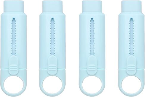 PATIKIL 4 Pack Erasers, Sliding Retractable Eraser Push Pull Cute Pencil Erasers Soft Large Easy to Clean with Plastic Sleeve for Sketching Drawing Artists Teacher Pencils, Blue TPE in Saudi Arabia