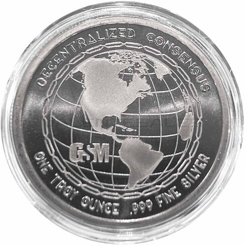 1 oz Bitcoin worldview map fine art silver piece paperweight in Saudi Arabia