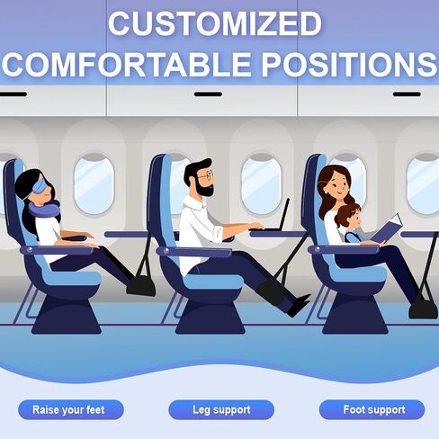 أرجوحة قدم سفر للطائرة ، مسند قدم طائرة مثالي للاسترخاء ، بطول قابل للتعديل ، أرجوحة القدم ضرورية للاسترخاء أثناء العمل أو السفر in Kuwait