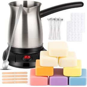 KearlgmbH Wax Melter لصنع الشموع ، وصنع شموع الصويا مع وعاء ذوبان الشمع ، والشموع DIY صنع الإمدادات بما في ذلك شمع الصويا 1 رطل ، وشمع الشمع in Kuwait