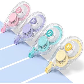 Four Candies White Correction Tape, 39.4 Feet, 4 Pack Easy to Use Applicator for Instant Corrections, Tear-Resistant, Smooth & Quick-Drying Tape for Office & School Supplies in Saudi Arabia
