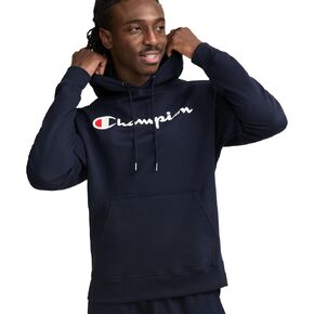 Champion Big Hoodie, Powerblend, Fleece Pullover, Comfortable Graphic Sweatshirt for Men, Granite Heather Script, X-Large Tall in Saudi Arabia
