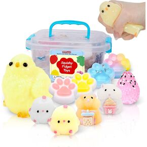 10 Pack Taba Squishy Toys kit with 10 Cute Stickers & Toy Box,Mochi Squishy Fidget Toys Party Favors for Kids ,Taba Squishies Sensory Toys ,Goodie Bags Pinata Stuffers for Kids, Birthday Xmas Gifts in Saudi Arabia