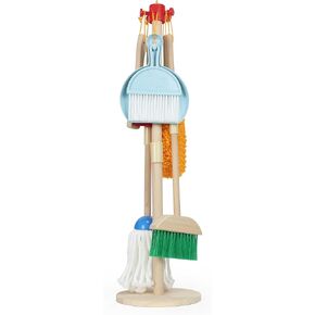 Kids Cleaning Set Wooden – Pretend Play Housekeeping Kit with Broom, Mop, Duster, Dustpan, Brushes, Rag & Stand – Montessori Cleaning Toys Gift for Toddlers Age 3-6 in Saudi Arabia